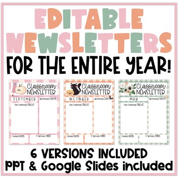 Editable Classroom Newsletter Templates | Weekly Monthly | Parent Communication