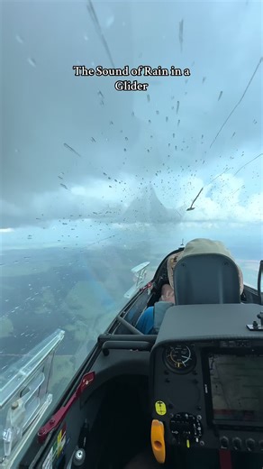 The Sound of Rain in a Glider 🌧️🔈#glider #raindrops #thunderstorm