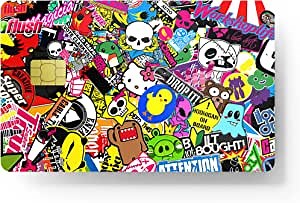 HK Studio Card Skin Sticker Bomb for EBT, Transportation, Key, Debit, Credit Card Skin - Covering Personalizing Bank Card - No Bubble, Slim, Waterproof, Digital-Printed