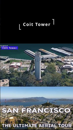 Coit Tower from Above 🏰 San Francisco’s Iconic Hilltop Landmark 🌉✨