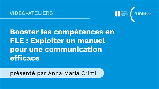 🎥 Vous n’avez pas pu assister au webinaire animé par Anna Maria Crimi “Booster les compétences : utiliser un manuel pour mieux communiquer” ? Pas de problème ! Découvrez comment transformer votre manuel de classe en un véritable outil pour animer vos cours de FLE. 💬 Pratiques de classe, activités interactives et approches pédagogiques innovantes pour développer les compétences communicatives, la médiation interculturelle et la participation active de vos apprenants. 👉 Profitez de l’enregistre