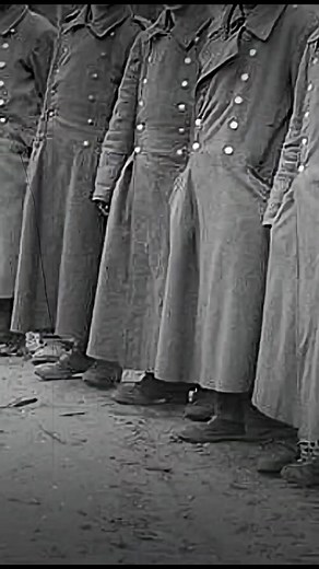 This image, taken near the Elbe River in April 1945, shows a German Major standing alongside a line of teenage soldiers as they surrender to American forces. The older officer, his posture still rigid and formal, contrasts sharply with the young faces beside him—boys who were thrown into a collapsing war effort during the final weeks of the german army. The Elbe River was a key point where American and Soviet forces would soon link up, sealing Germany’s fate and ending the war in Europe. This ph