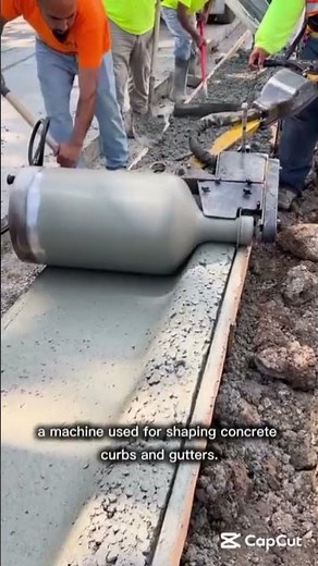 Level Up Your Concrete Game:Watch This Machine Lay a Perfect Curb in Seconds#ConcreteWork#CurbRoller