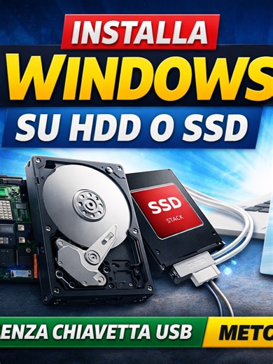 Come Installare Windows su HDD o SSD Senza Chiavetta USB | Metodo Professionale Nel video di oggi ti mostro come installare Windows direttamente su un hard disk o SSD senza usare una chiavetta USB. Questo metodo è perfetto per tecnici, negozi di computer e chi prepara PC per clienti con Windows già installato. Quando il cliente accende il PC per la prima volta, Windows continua automaticamente la configurazione e sembra un sistema completamente nuovo. In questo tutorial vedrai: ✔️ Come installar