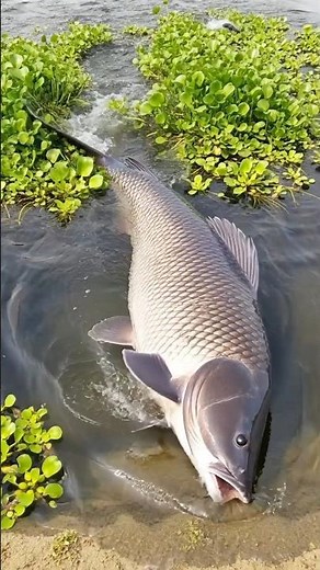 Giant Monster Fish Suddenly Appears From Under Water Hyacinth | Amazing Village Fishing #fish