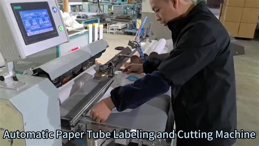 Automatic Paper Tube Feeding White Latex Labeling and Cutting Machine