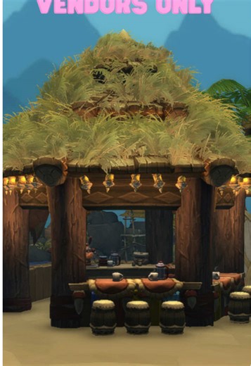 Cozy Tiki Bar Using Only Neighborhood Items in WoW