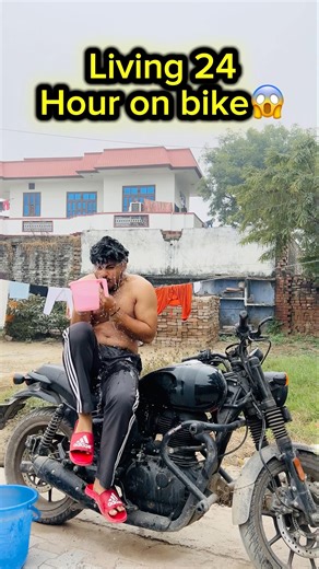 Living 24 Hour on Royal enfield😱 #minivlog #vlog #shorts #royalenfield