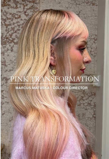 Proof pink can be soft, chic, and wearable 💕 By the talented colour director Marcus Matuska ✨ #hairtransformation #pinkhair #fringe #hairsalon #consultation