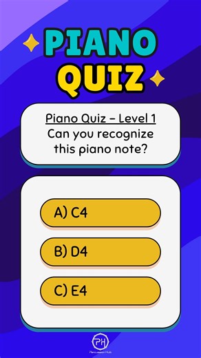 Piano Ear Quiz 🎹 | Can You Identify C4–F4? Test your ears with beginner piano notes — C4 to F4! 🎶 🎹 Ready to train your ears? Take this beginner Piano Ear Quiz and see if you can identify C4, D4, E4, and F4 by sound! Each note is played 3 times with multiple-choice answers to help you learn step by step. 🌟 Perfect for students, teachers, and beginners building confidence in piano note recognition. 👉 Comment your score and challenge a friend to try it too! 🔥 Percussion Hub (@PercussionHubOf