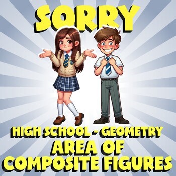 Area of Composite Figures SORRY Math Game - No Prep Geometry Review Activity