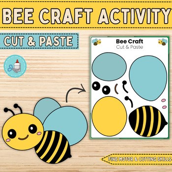 Bee Craft Template | Insect Craft Activity-Spring Bulletin Board Craft-Cut&Paste