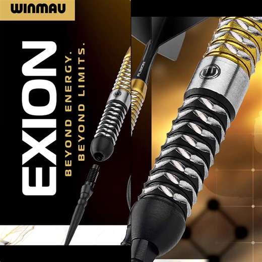Winmau Exion Darts - Parallel Inspired by the alignment of three brilliant stars, Exion features a perfect celestial line echoed in the dart’s distinct black-gold-black barrel composition #darts #darts🎯 #dartscommunity #winmau #dartslife