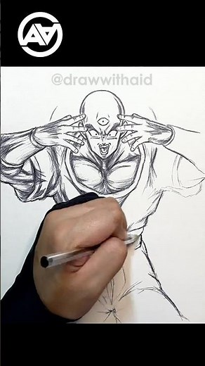 How to draw Tien Shinhan from Dragon Ball 🔥 #drawing #art #shorts #dbz #anime #manga #tienshinhan