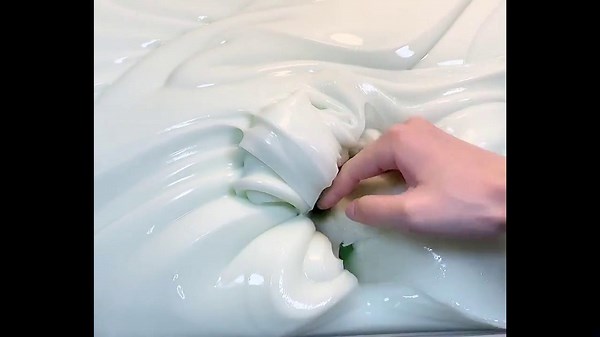 Satisfying Poking And Playing Massive White Soft Buttery Slime