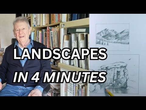 Mountains & Cliffs | 4 Minute Drawing timelapse Shape & Proportion