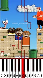 Can I Build a Bridge to Save the Worm? (@HF_Animation) - Octave Piano Tutorial