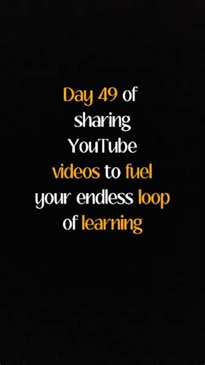 IntellectLoop | Knowledge Growth Success on Instagram: "Day 49 of sharing YouTube videos to fuel your endless loop of learning #knowledge #growth #success #intellectloop"