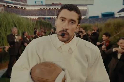 DAILYCINE on Instagram: "Bad Bunny’s Super Bowl Halftime Show (2026) The only time we’ve ever featured a live performance. #DailyCine 1 - 13, Which camera move stood out to you most? 🐰 Camera language: • Double dolly • Overhead slow zoom into super zoom • Low angle 0.5 • Ground level 0.5 • Overhead fixed camera • Aerials • Choreographed Lazy Susan • Wandering cam 0.5 • Voyeur extreme wide • Low angle full shot • Low angle medium zoom out • Title sequence Credits: Directed by @hamishhamiltontv C