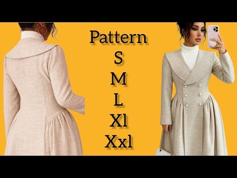 Pattern Making Tutorial | How to Draft & This Elegant Double-Breasted Coat Dress from Scratch"