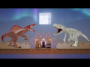 Surviving The Spinosaurus on a Jurassic Wasteland in Minecraft