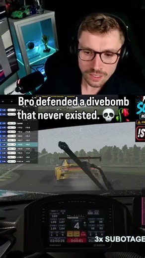 He defended a divebomb that never existed 💀 | iRacing GT3 rain battle #iRacing #SimRacing #GT3 #f1