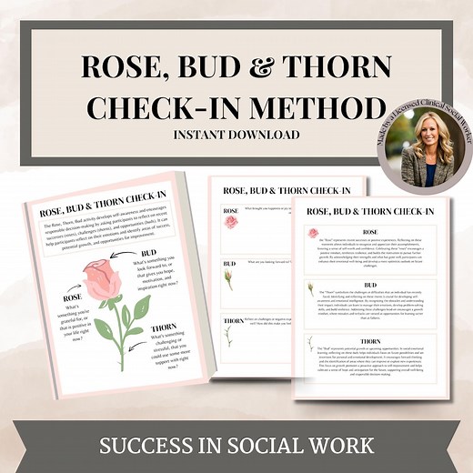Rose, Thorn and Bud Therapy Worksheets, Communication Styles, Social Emotional Learning,communication Skills Check-in Tool,school Counseling - Etsy