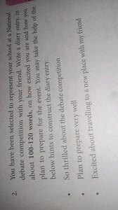 You have been selected to represent your school at a National d... | Filo