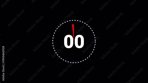 Glitch countdown from 5 to 0 with a circular progress bar. 4K countdown timer.