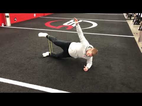 Side plank with banded lift