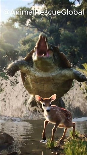 Massive Crocodile Attacks Baby Deer #wildlife #animalrescue #animalrescueglobal #animals