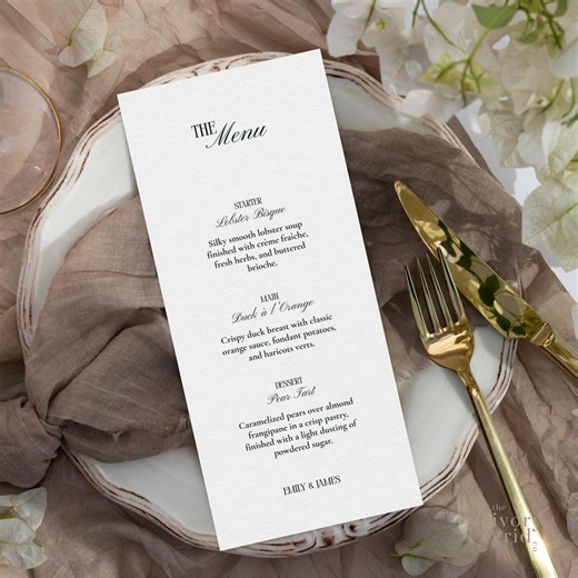 Vintage Wedding Menu Template: Editable Dinner Menu Card, Elegant Reception Decor, Old Money, Canva Printable, Digital Download - Etsy