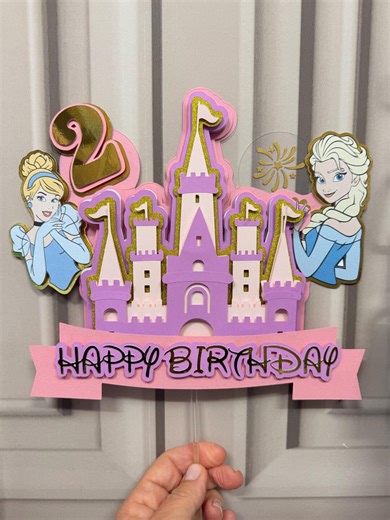 Princess Castle Birthday Cake Topper With Personalized Name and Age, Large - Etsy