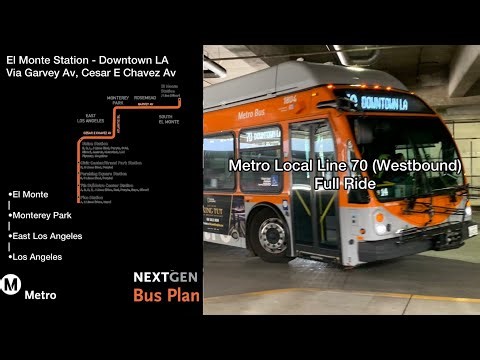 Metro Local Line 70 Westbound: El Monte Station to Downtown LA (Full Ride)