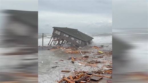 Watch: Homes in North Carolina's Outer Banks collapse into ocean