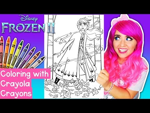 Coloring a Frozen 2 GIANT Coloring Page with Crayola Crayons! 💜