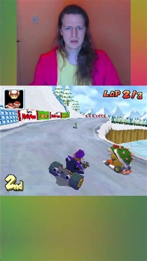 Getting Blue Shelled in second place in Mario Kart DS.