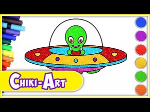 How To Draw An Alien In A UFO | Fun Easy Drawing & Painting For Kids | Chiki Art