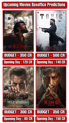 2026 Biggest Indian Movies Box Office Predictions | Peddi vs Toxic vs King vs Maatrubhumi | #Shorts