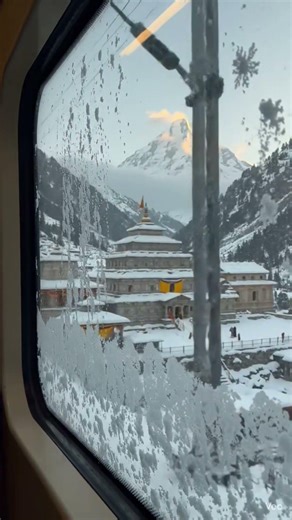 ai generated Kedarnath & Mount Kailash Snowfall ❄️ Har Har Mahadev 🕉️ Divine Himalayan Train Journey
