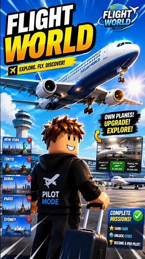 Roblox I Try The Best Game Ever Flight World ✈️🛬✈️😀😀