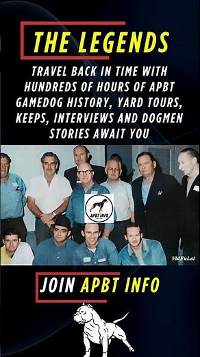 THE APBT BREEDER LEGENDS - GAMEDOG HISTORY - PITBULL STORIES