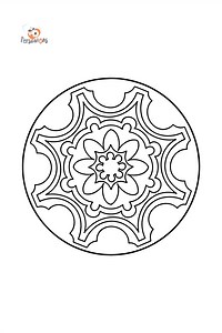 Mandala coloring page - 9 elements ♥ Online and Print for Free!