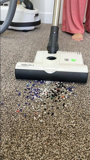 Vacuuming up a giant pile of beads is so satisfying ❤️ #vacuumasmr #sebovacuum
