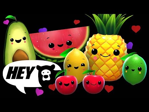 Hey Bear Sensory - Summer Celebration! - Dancing Fruit- Animation with Music!