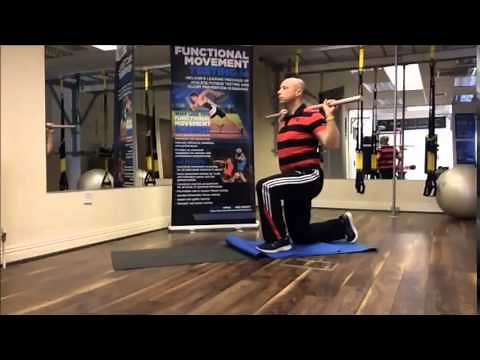 FMS Inline lunge corrective exercises: Half kneeling rotation