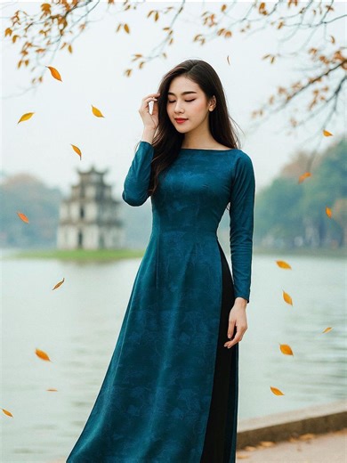 Indigo Phong Son Silk Ao Dai Vietnam : Vietnamese Traditional Outfit - Ao Dai for Women - Boat Neck Ao Dai Women - Ao Dai for Wedding - Etsy