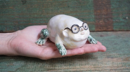Handmade Ceramic Frog Figurine: Weird Sculpture Art - Etsy