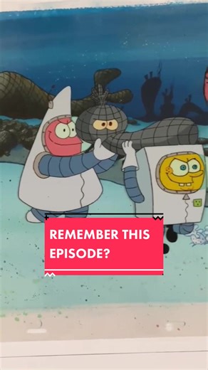 SpongeBob Sandy's Rocket Hand-Painted Animation Cel