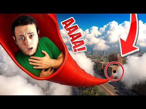 ENTER THE GIANT SLIDE over the CLOUDS! What?